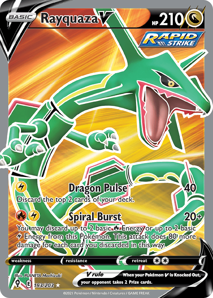 Rayquaza V printed card