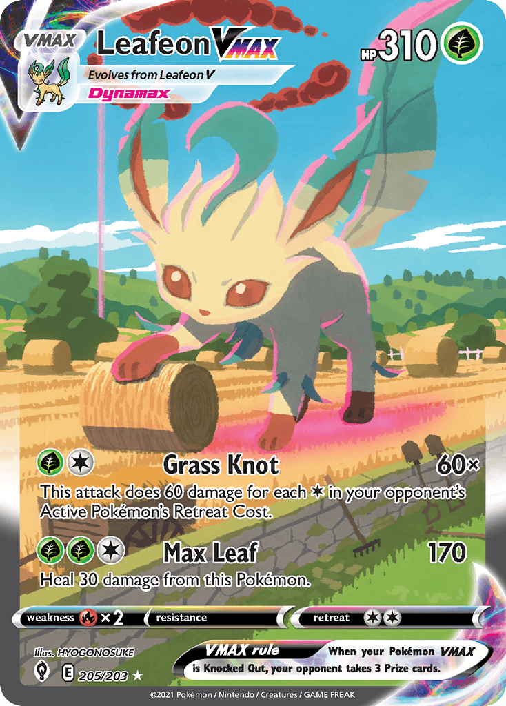 Leafeon VMAX printed card