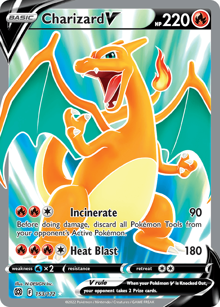 Charizard V printed card