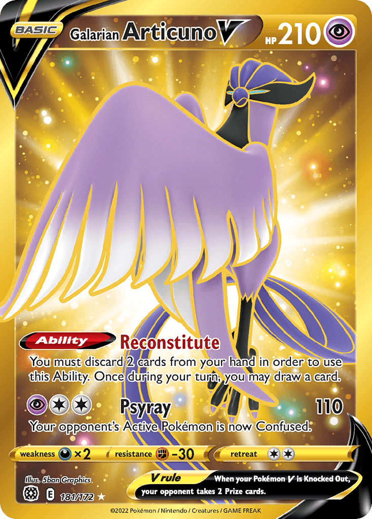 Galarian Articuno V printed card