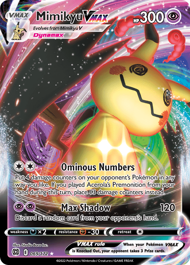 Mimikyu VMAX printed card