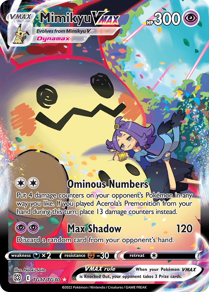 Mimikyu VMAX printed card