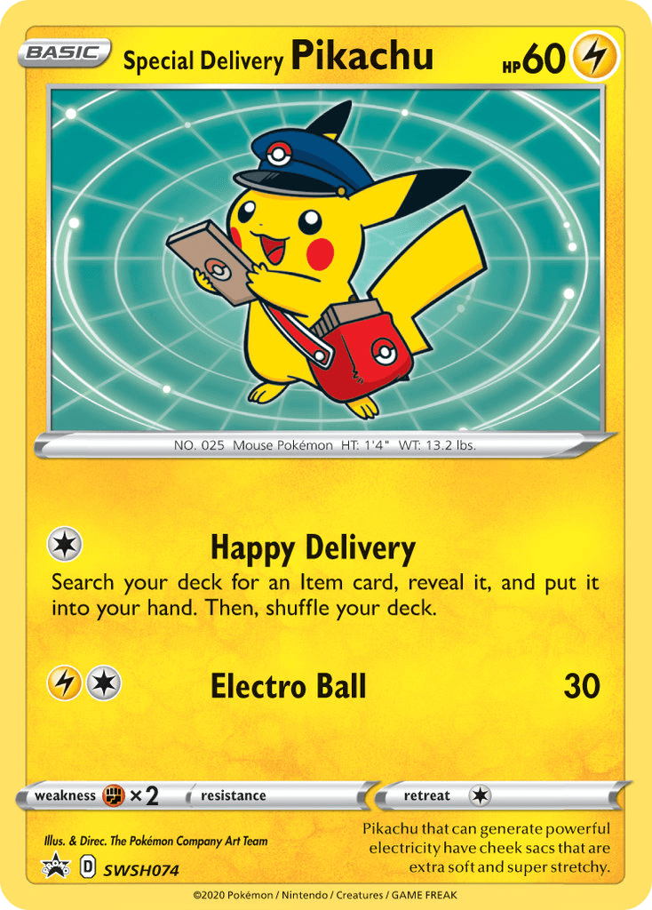 Special Delivery Pikachu printed card