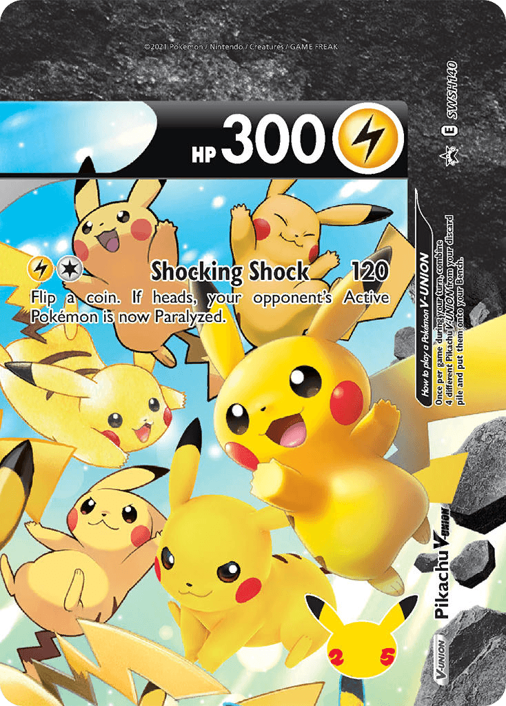 Pikachu V-UNION printed card