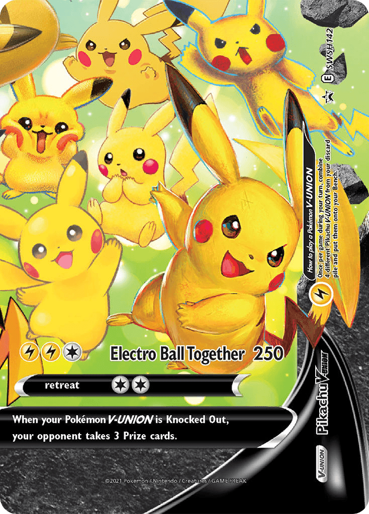 Pikachu V-UNION printed card