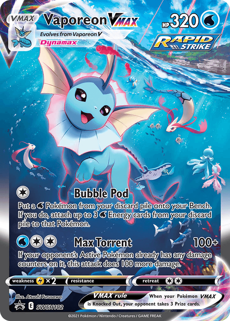 Vaporeon VMAX printed card
