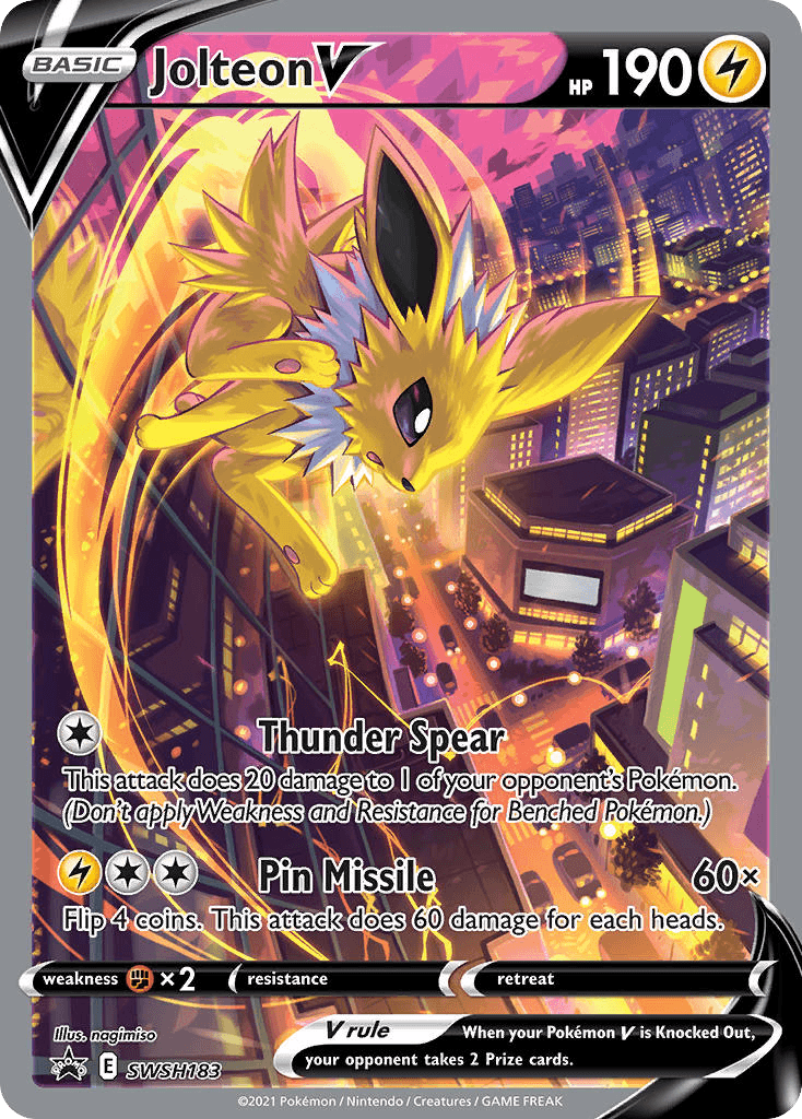 Jolteon V printed card