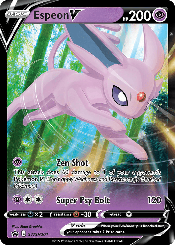 Espeon V printed card