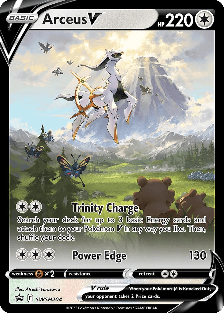 Arceus V printed card