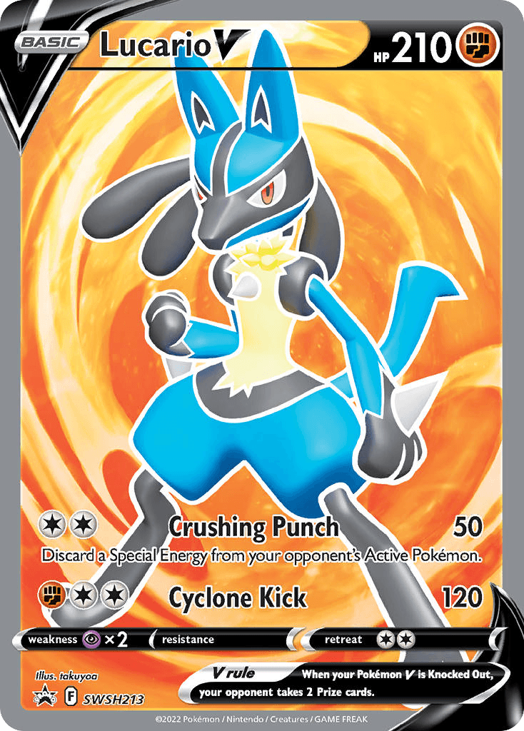 Lucario V printed card