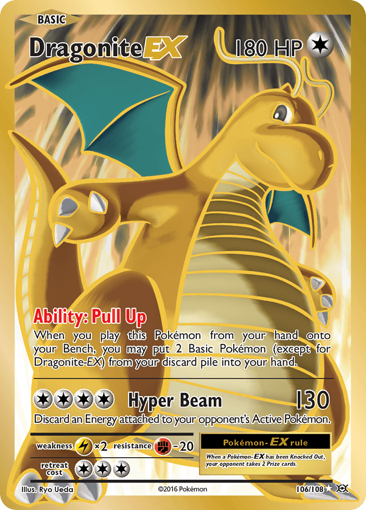 Dragonite-EX printed card