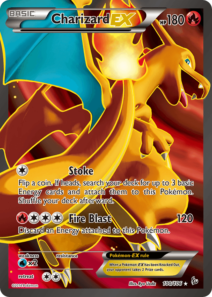 Charizard-EX printed card