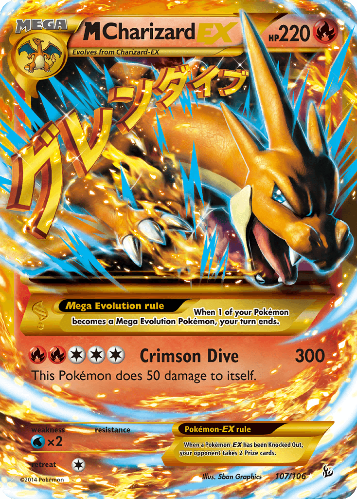 M Charizard-EX printed card