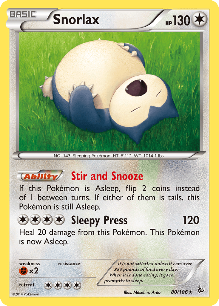 Snorlax printed card