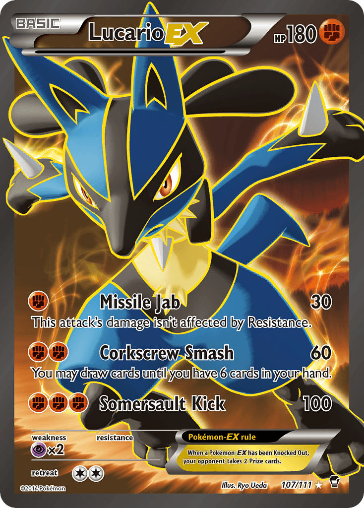 Lucario-EX printed card