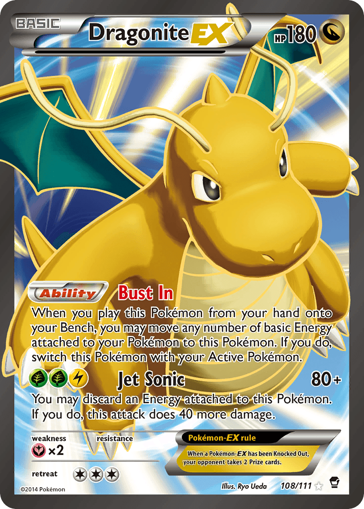 Dragonite-EX printed card