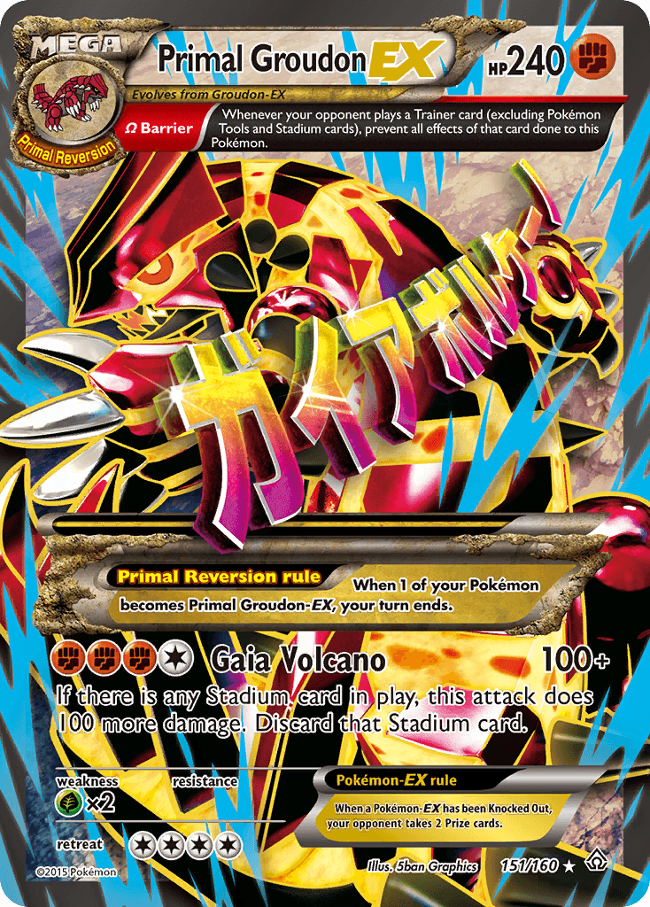 Primal Groudon-EX printed card