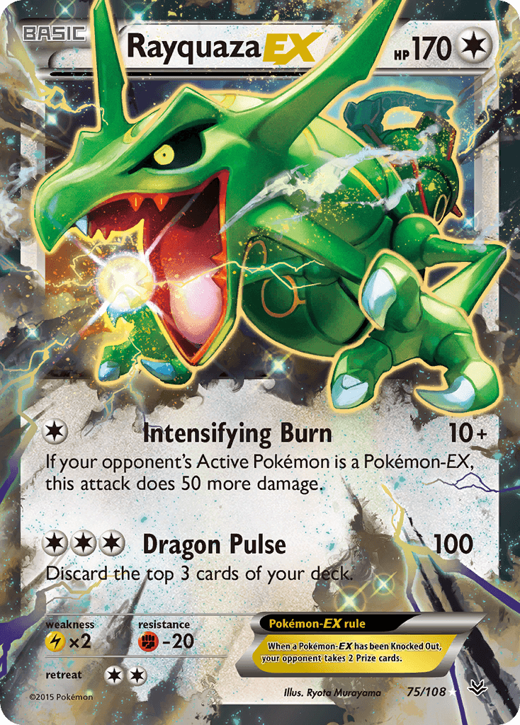 Rayquaza-EX printed card