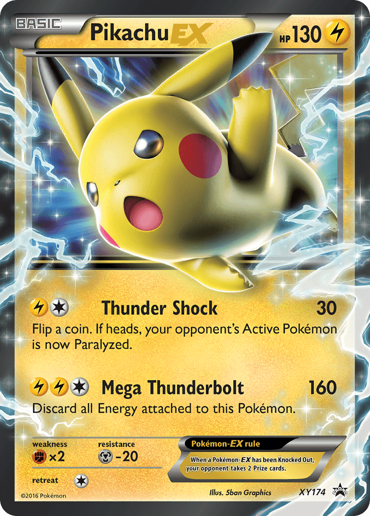 Pikachu-EX printed card