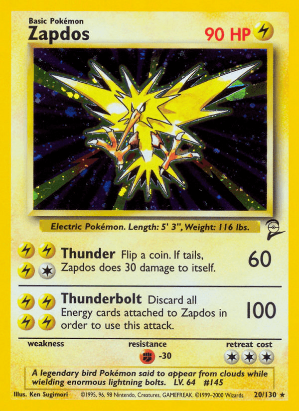 Zapdos printed card
