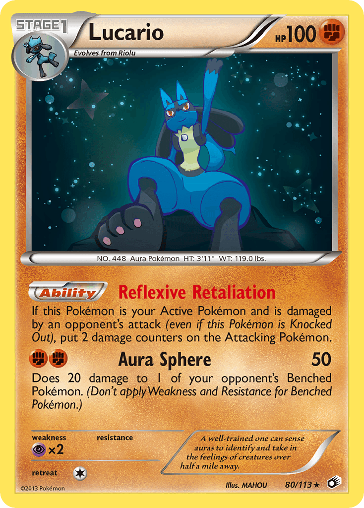 Lucario printed card