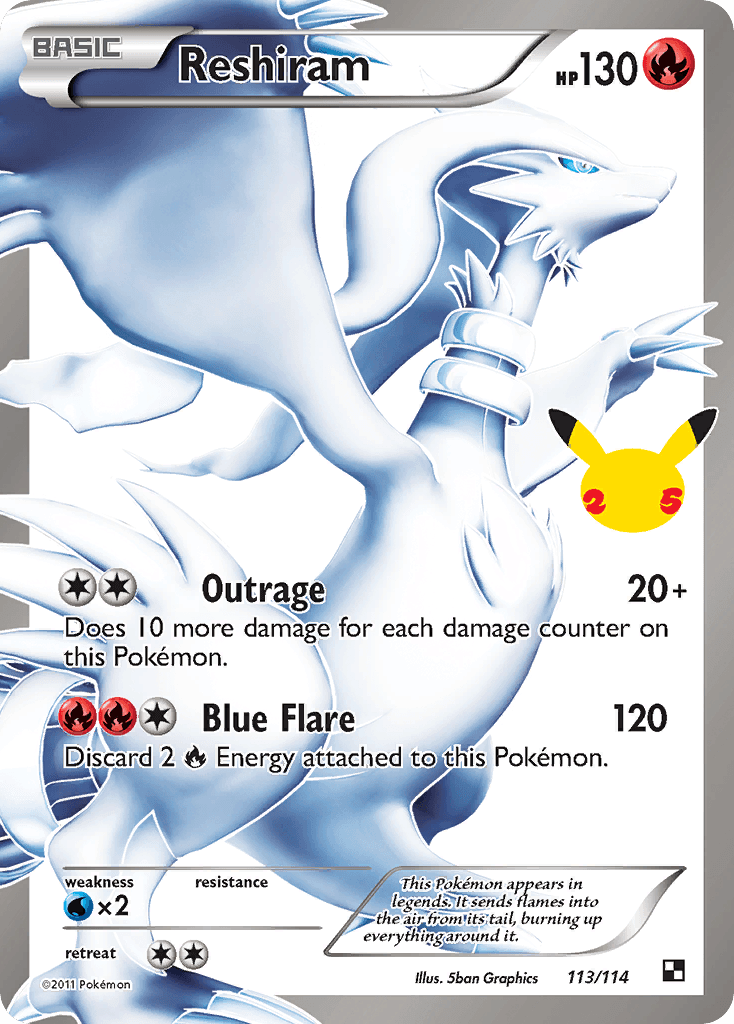 Reshiram printed card