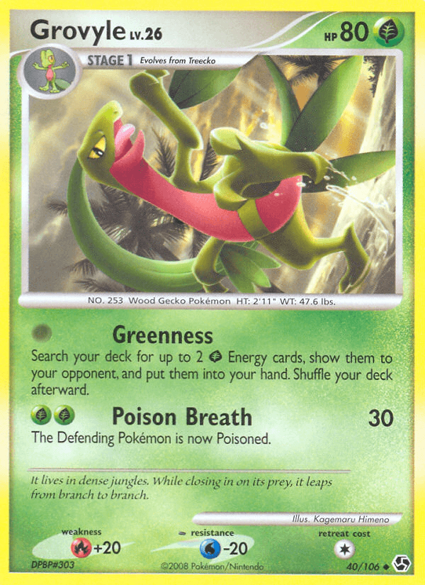 Grovyle printed card