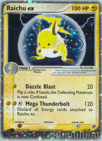 Raichu ex printed card