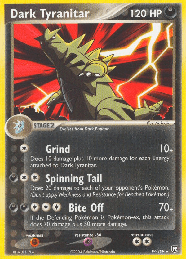Dark Tyranitar printed card