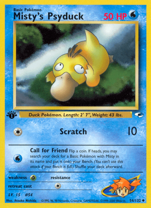 Misty's Psyduck printed card
