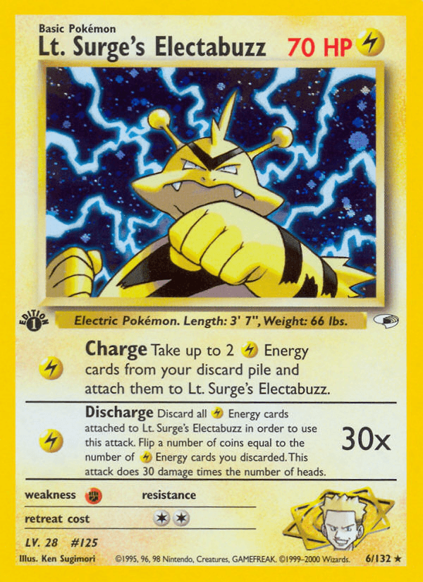 Lt. Surge's Electabuzz printed card