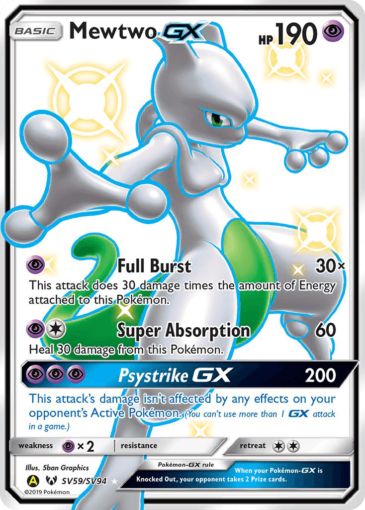Mewtwo-GX printed card