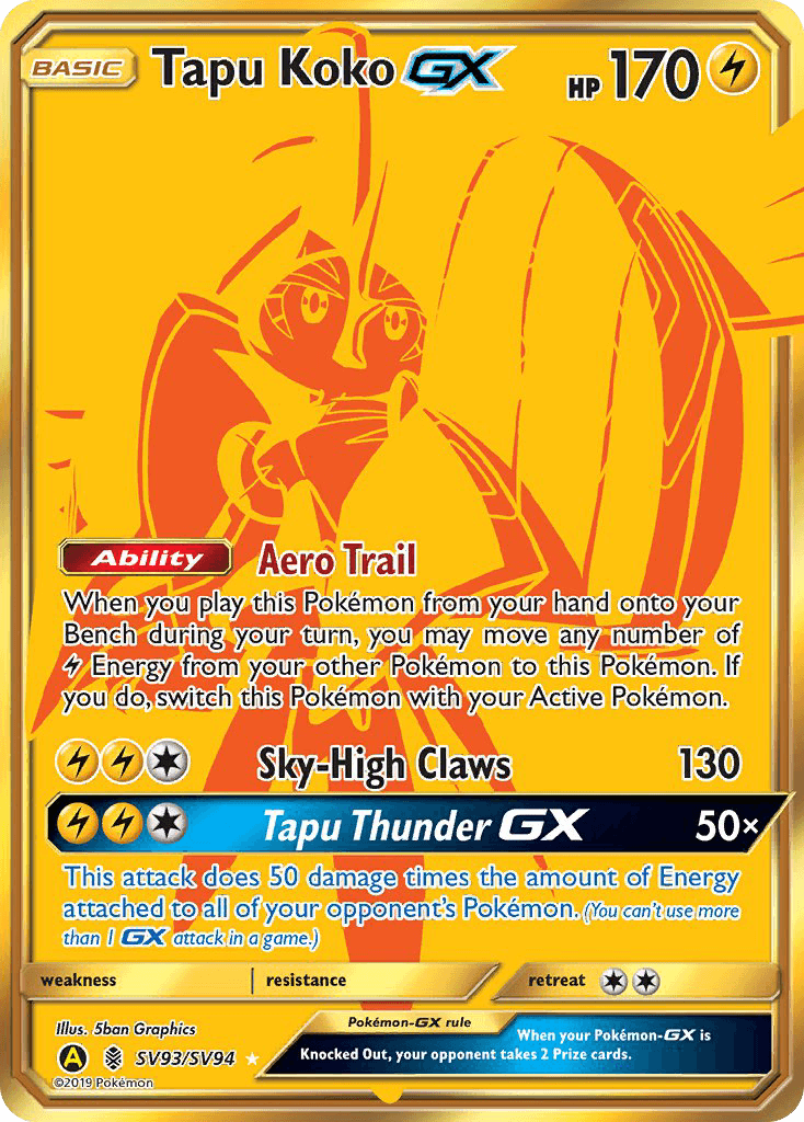 Tapu Koko-GX printed card