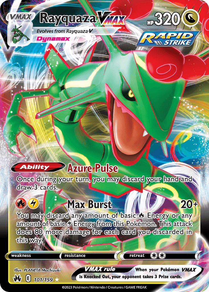 Rayquaza VMAX printed card